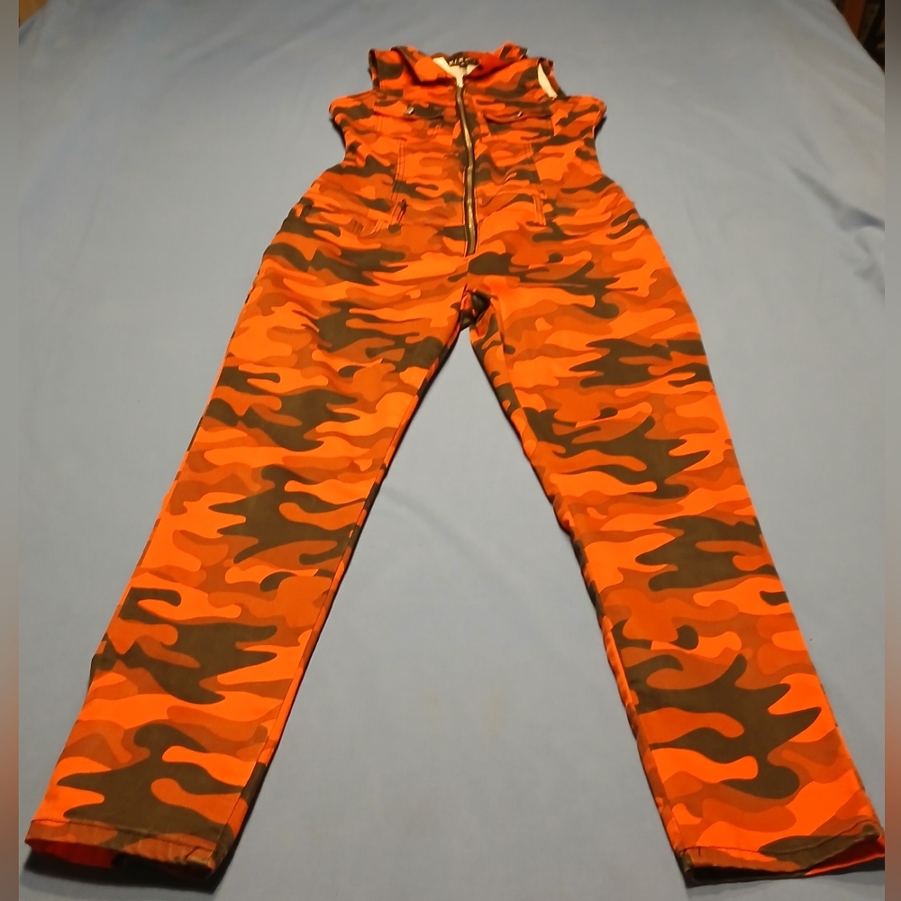 NWT Orange V.I.P. Jeans Camouflage Jumpsuit.